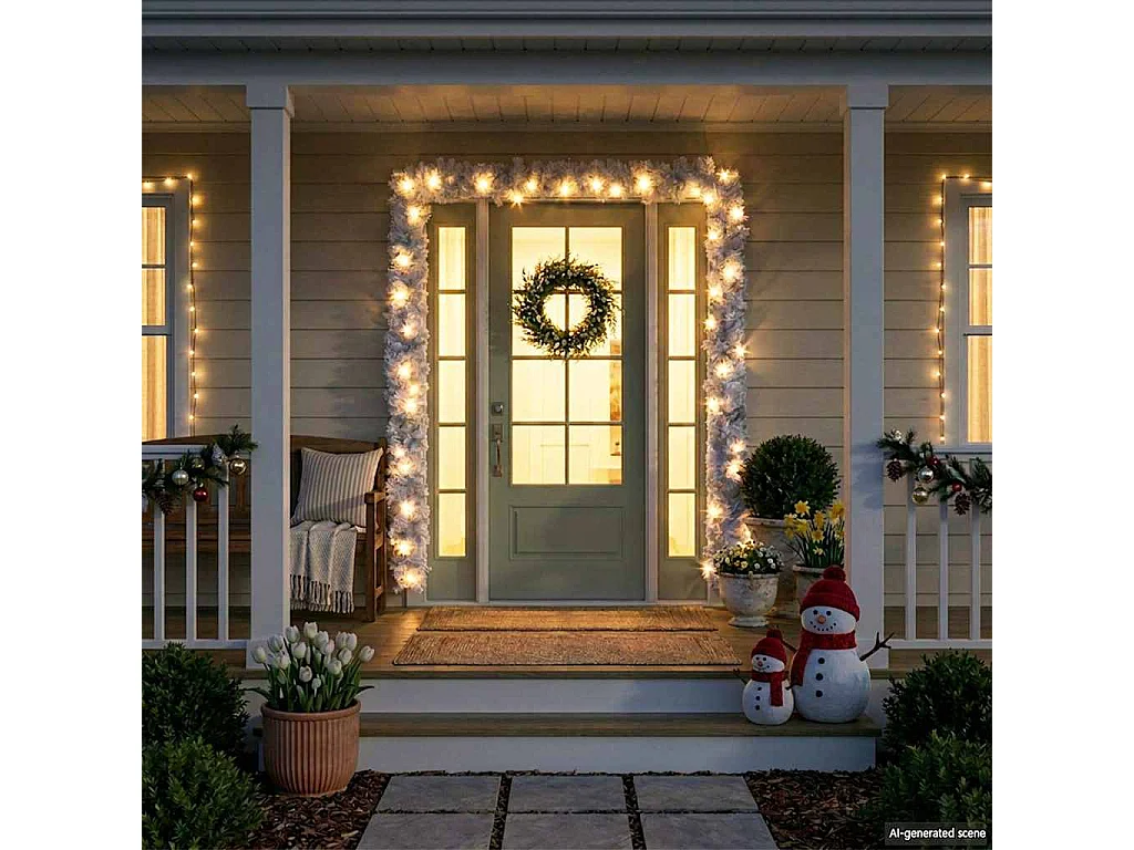 Guirlande de Noël avec lumières LED 20 m Blanc