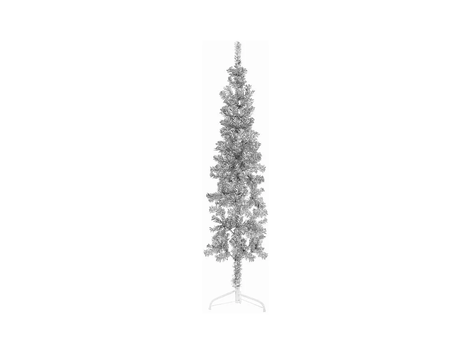 Künstlicher Halb-Weihnachtsbaum Ständer Schlank Silbern 120 cm