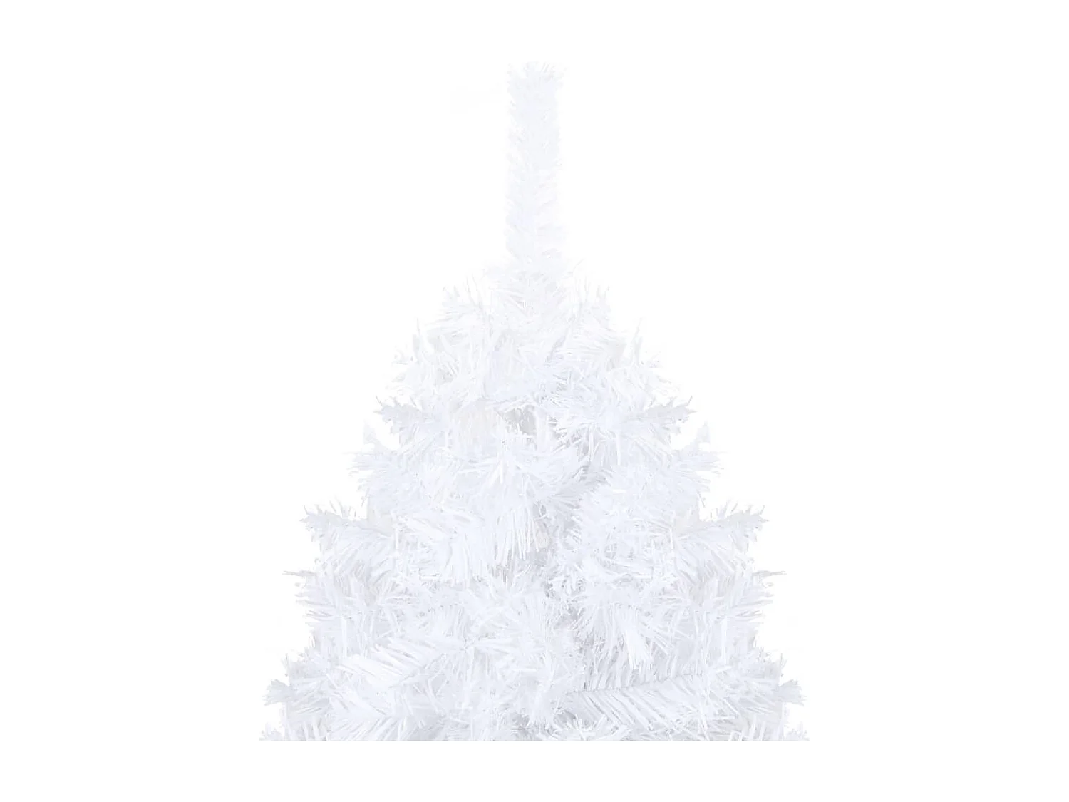 Arbre de Noël artificiel pré-éclairé et boules blanc 210 cm PVC