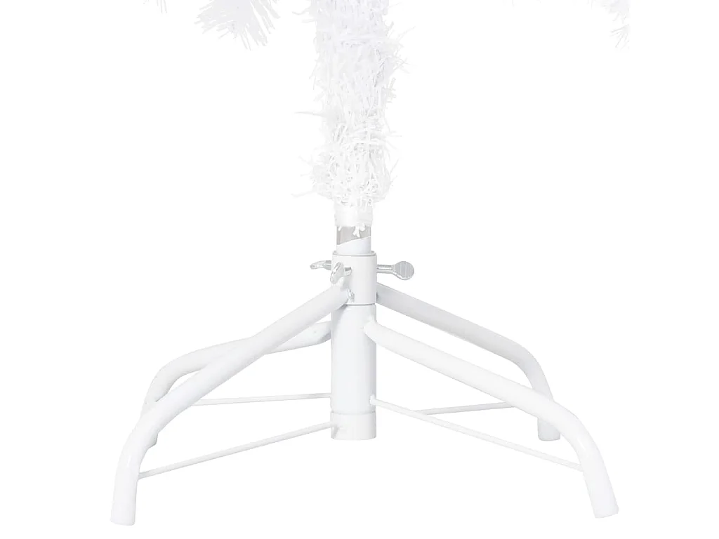 Arbre de Noël artificiel pré-éclairé et boules blanc 210 cm PVC