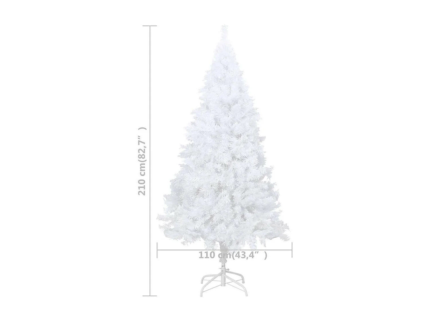 Árvore Natal artificial pré-iluminada c/ bolas PVC branco
