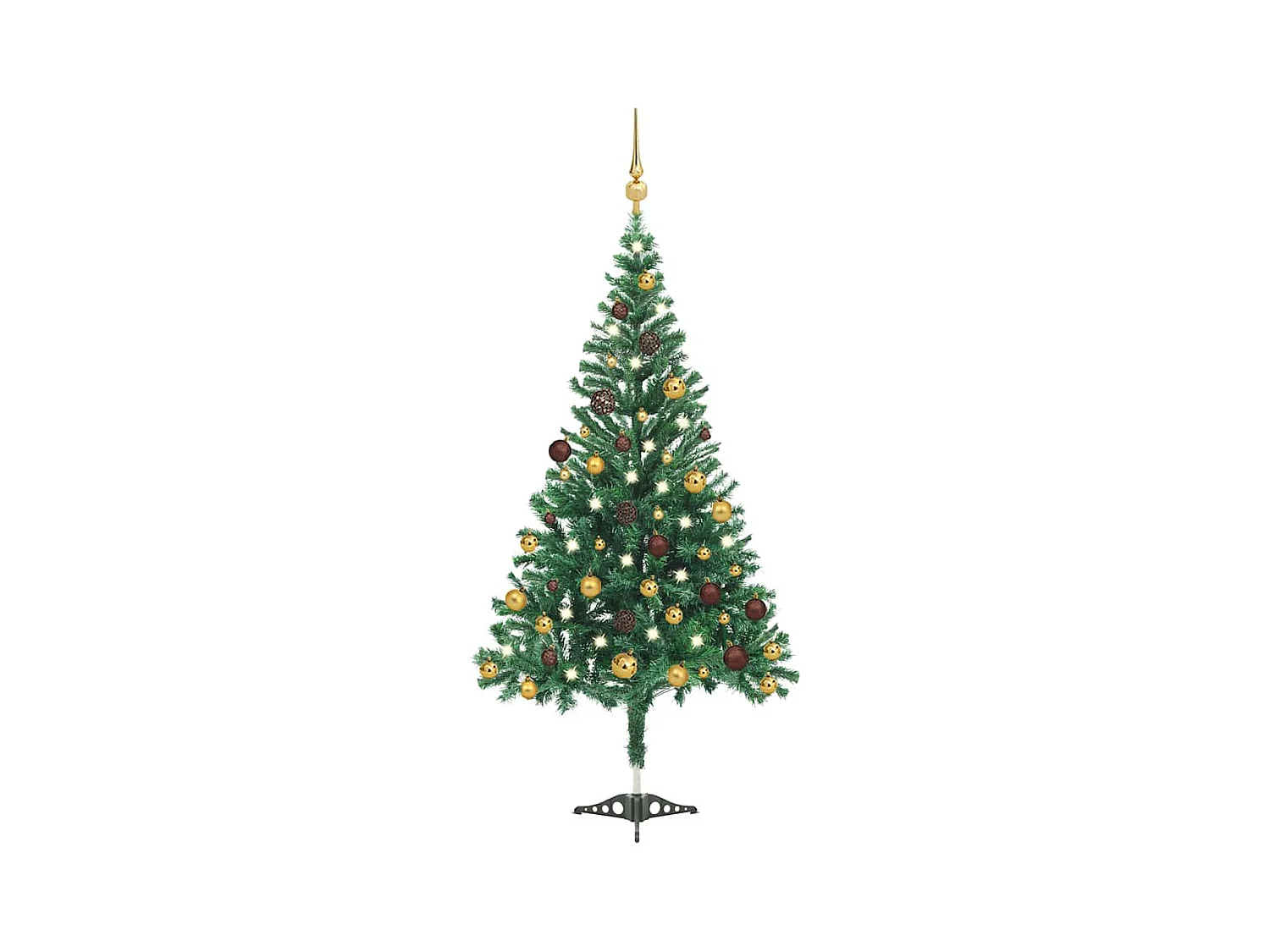 Kunstkerstboom met verlichting en kerstballen 546 takken 180 cm