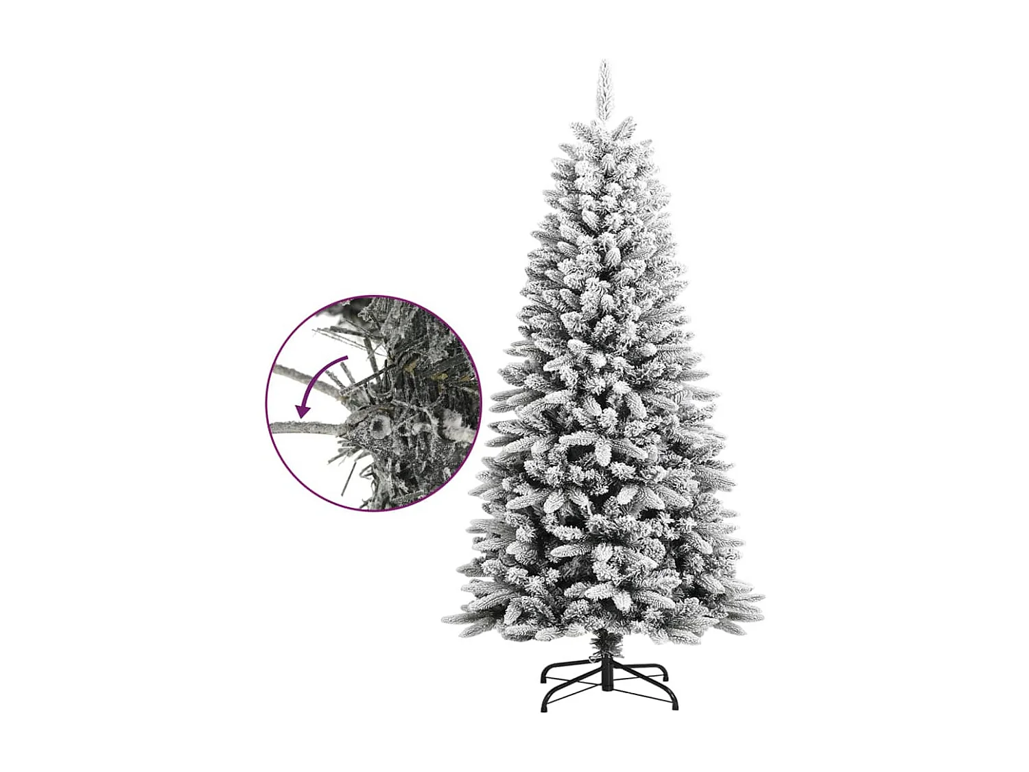 Sapin de Noël artificiel avec neige floquée 120 cm PVC et PE