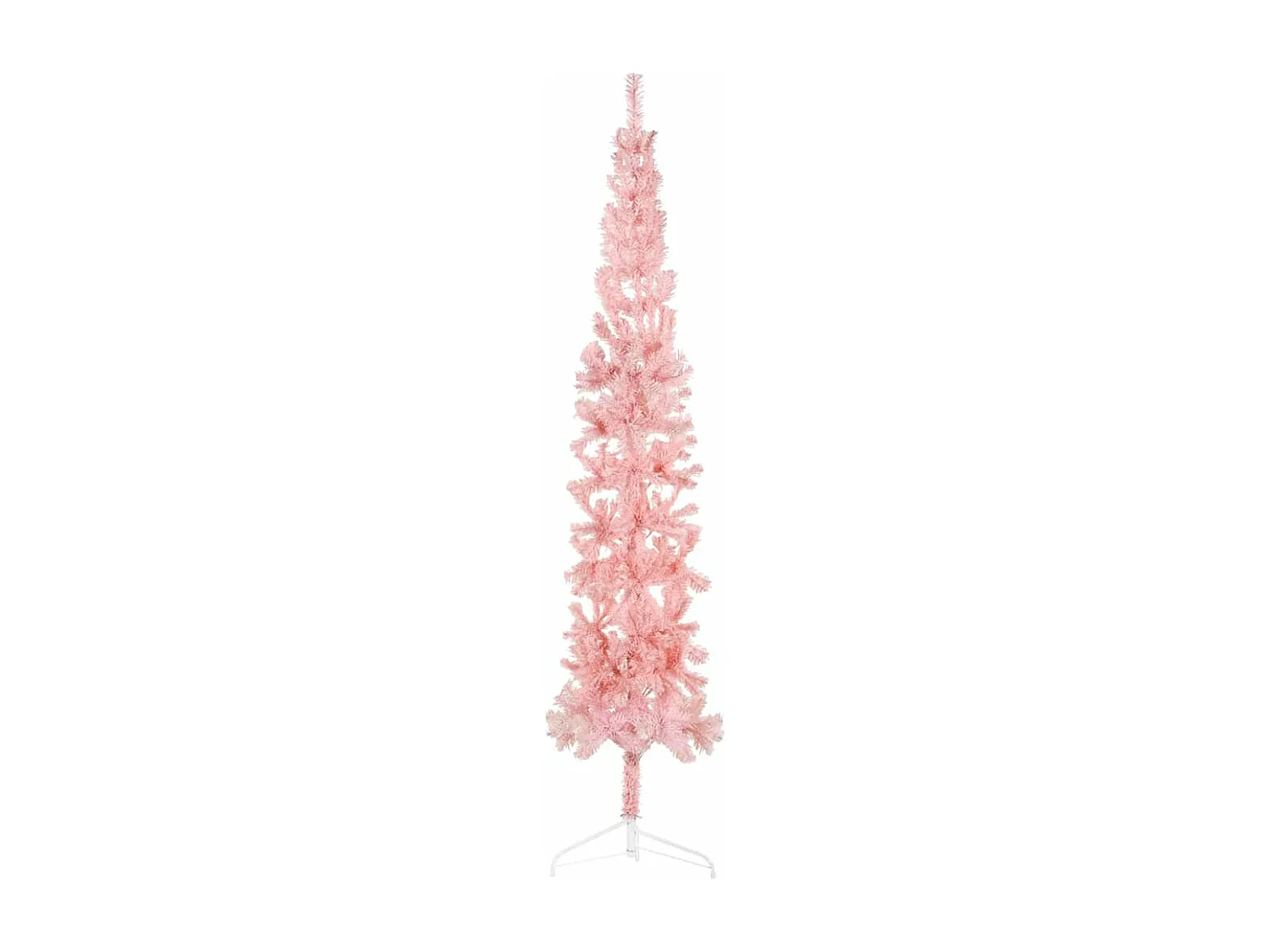 Demi sapin de Noël artificiel mince avec support Rose 240 cm