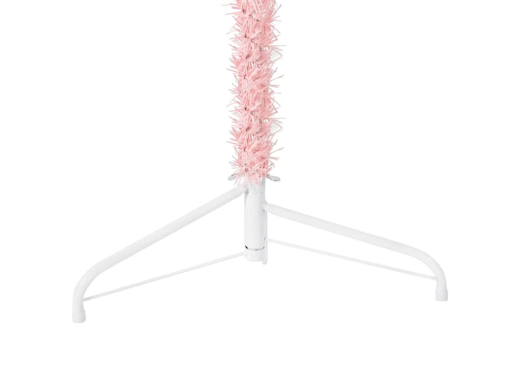 Kunstkerstboom half met standaard smal 240 cm roze