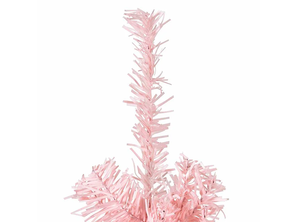 Kunstkerstboom half met standaard smal 240 cm roze