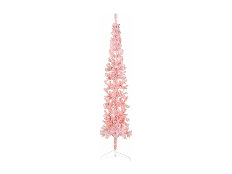 Künstlicher Halb-Weihnachtsbaum mit Ständer Schlank Rosa 240 cm