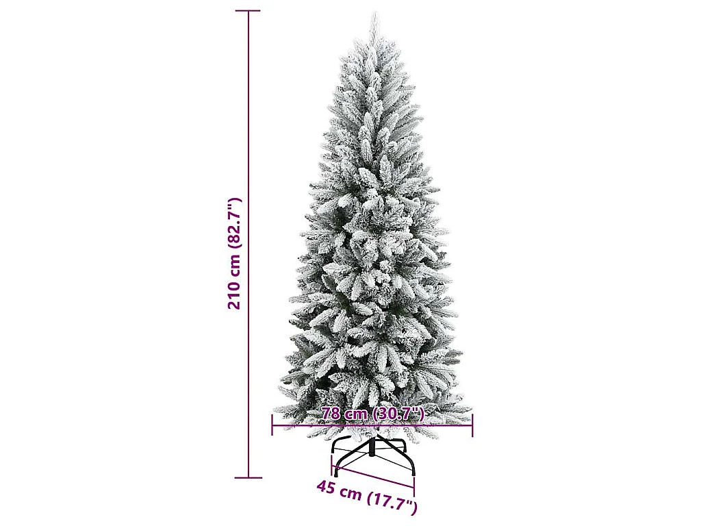 Kunstkerstboom met sneeuw 210 cm PVC en PE