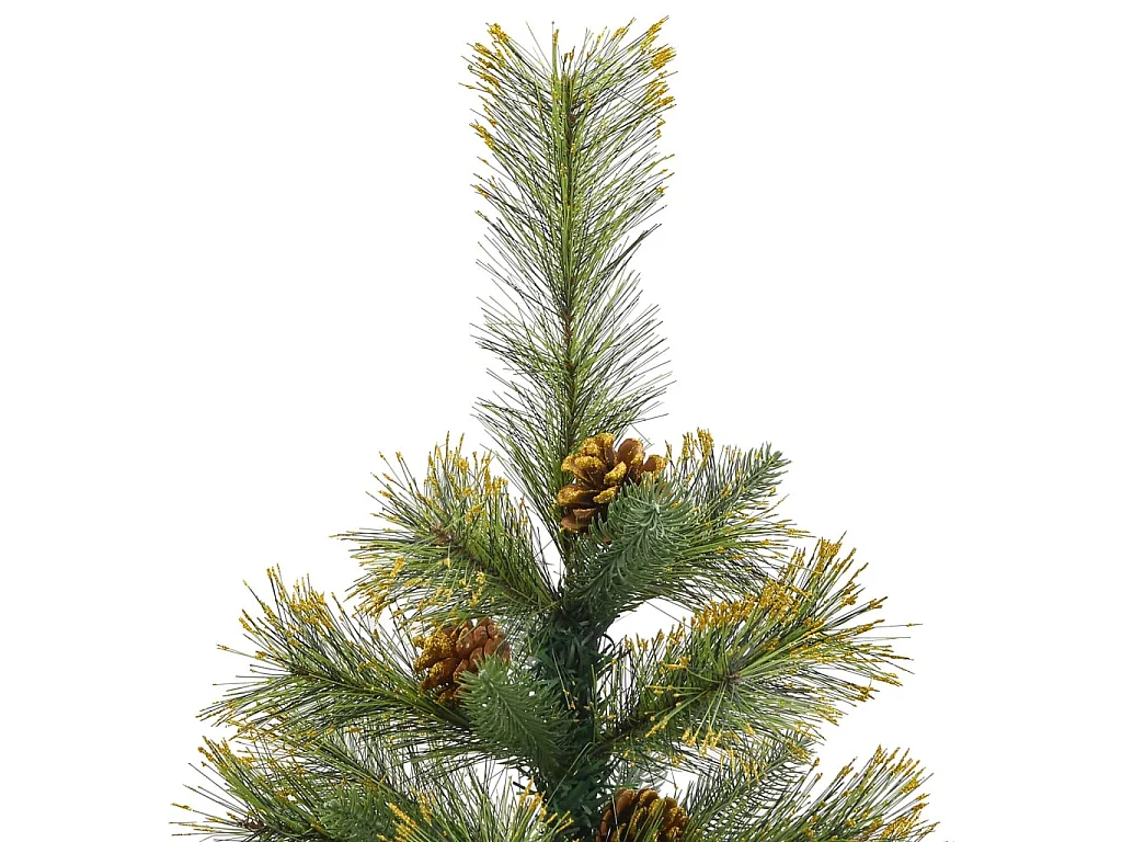 Kunstkerstboom met scharnieren en dennenappels 120 cm