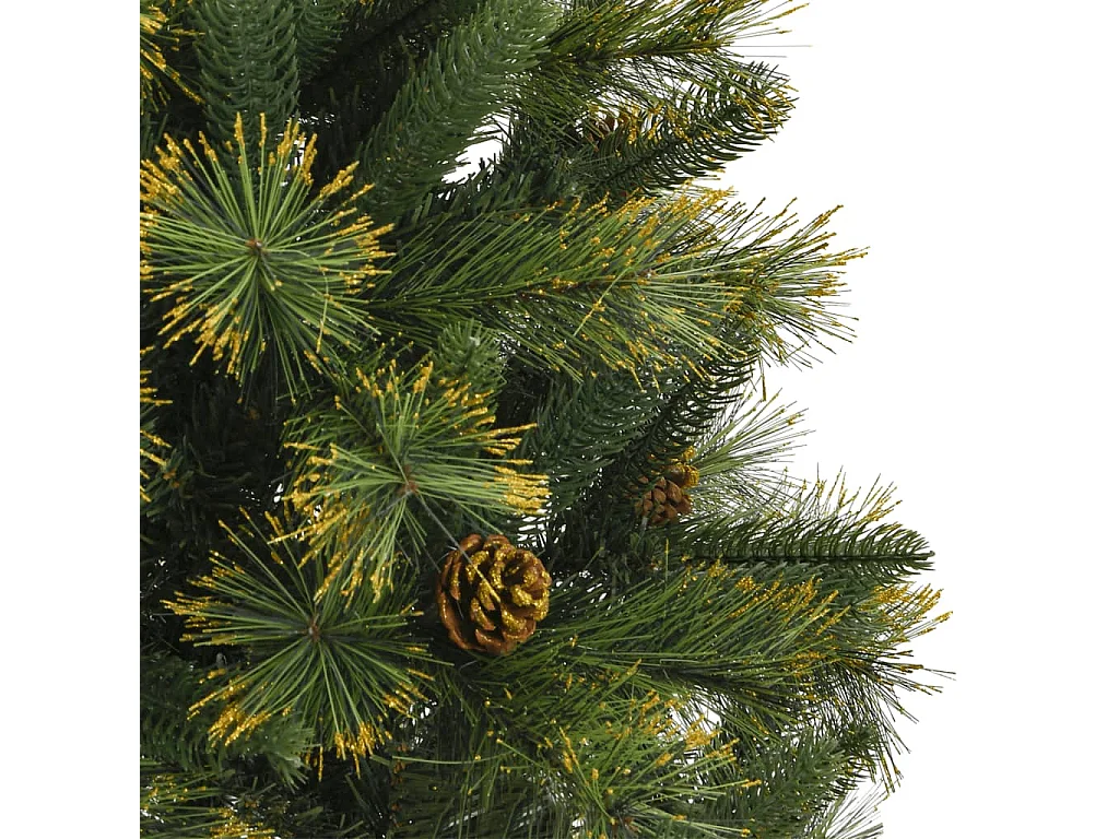 Kunstkerstboom met scharnieren en dennenappels 120 cm