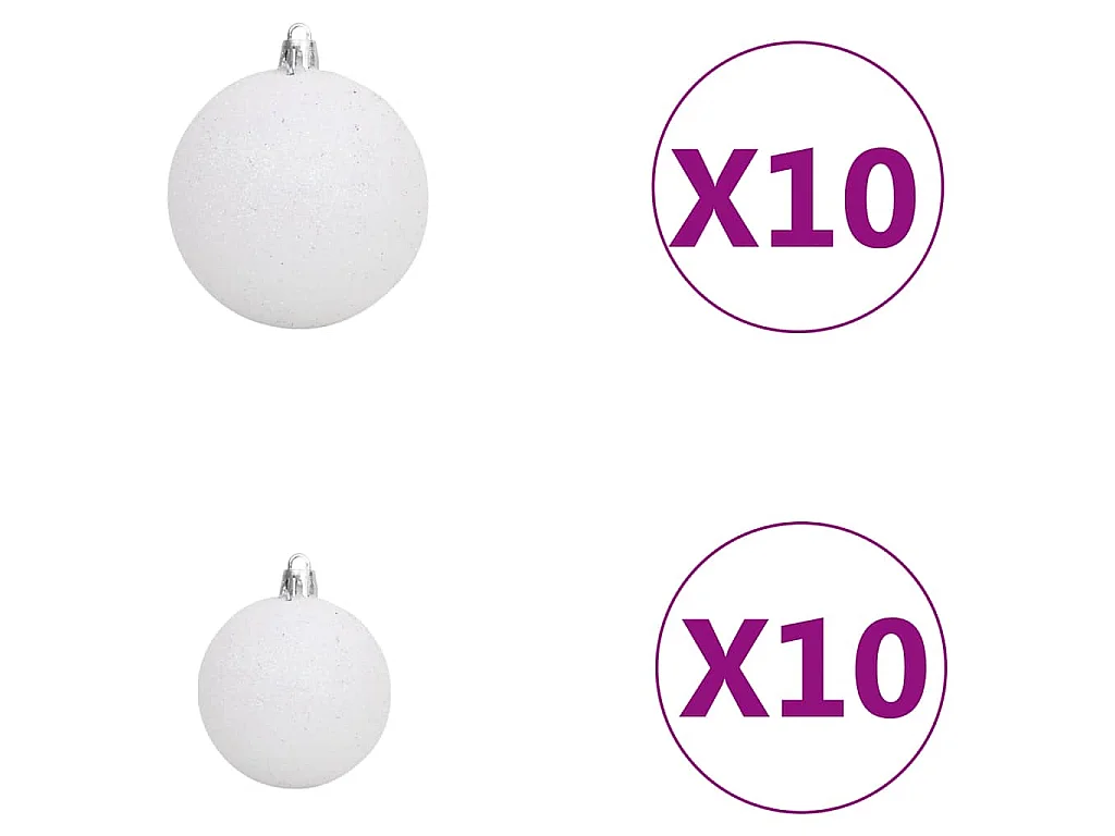 Árvore Natal artificial pré-iluminada c/ bolas PVC preto