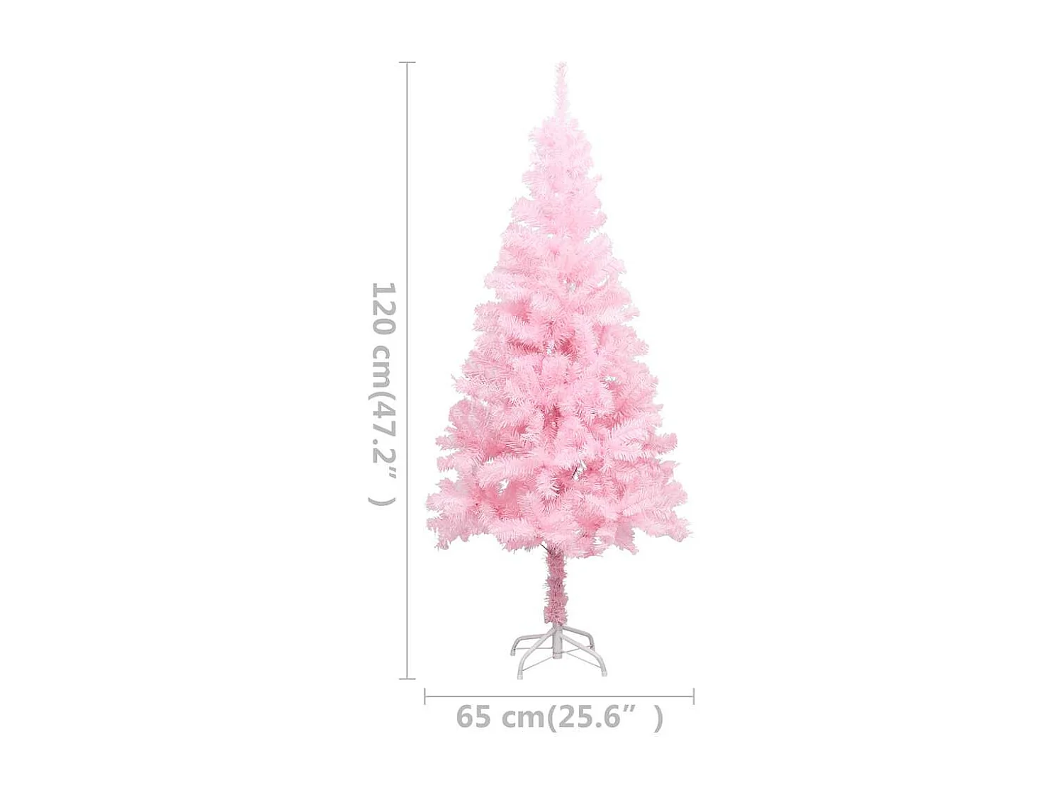 Albero di Natale Preilluminato con Palline Rosa 120 cm PVC