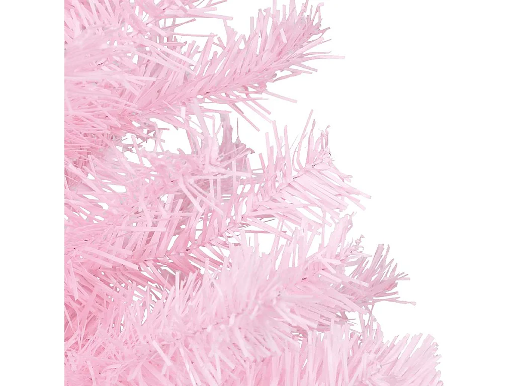 Albero di Natale Preilluminato con Palline Rosa 120 cm PVC