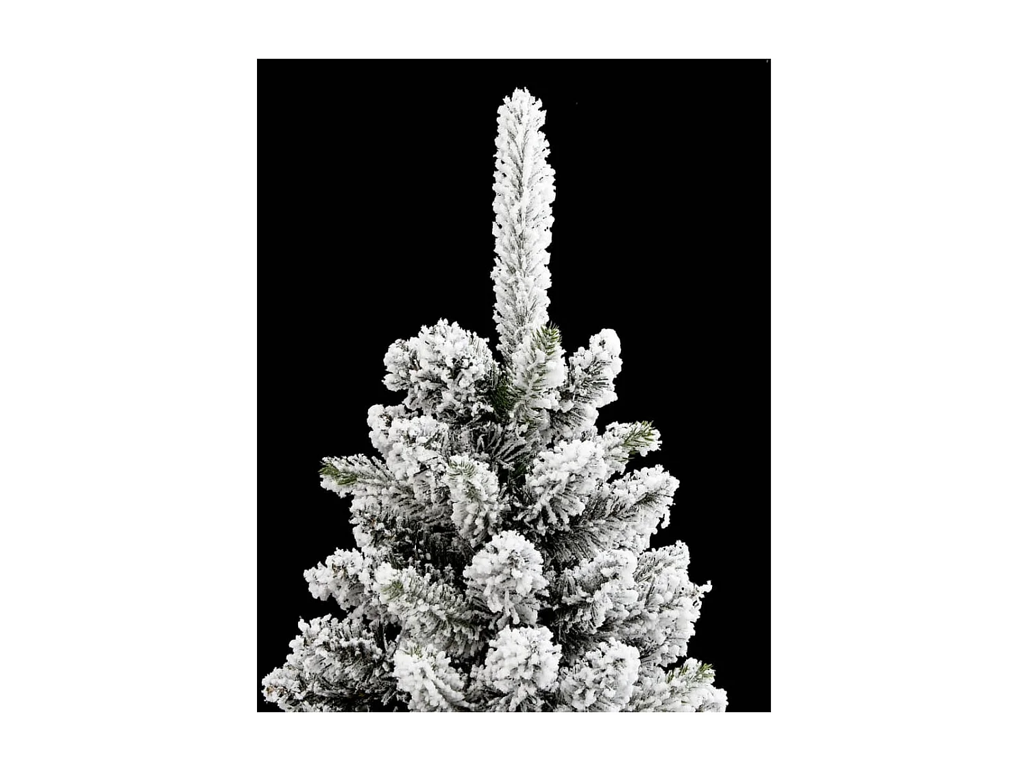 Sapin de Noël artificiel mince avec neige floquée 210 cm PVC/PE