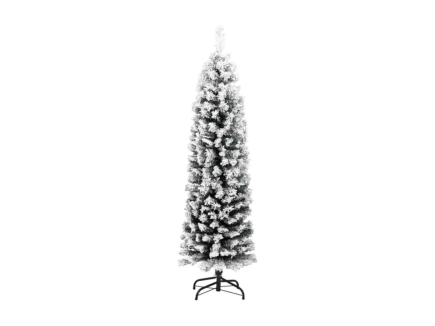 Künstlicher Weihnachtsbaum Schlank mit Schnee Grün 150 cm PVC