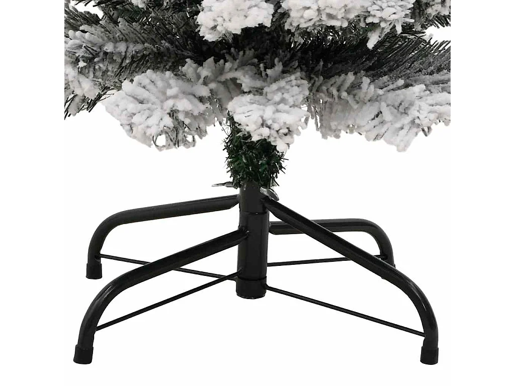 Künstlicher Weihnachtsbaum Schlank mit Schnee Grün 150 cm PVC