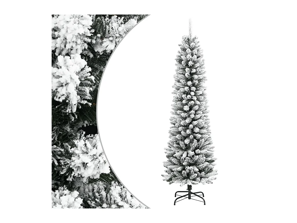Kunstkerstboom met sneeuw smal 180 cm PVC en PE