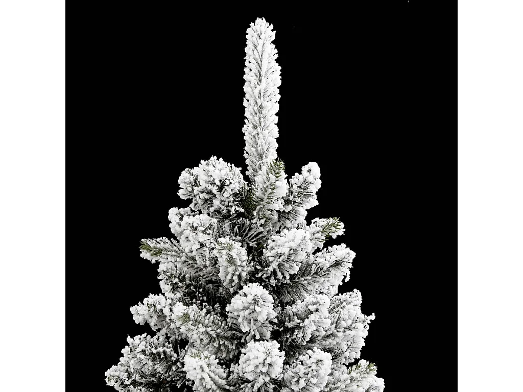 Árbol de Navidad artificial estrecho con nieve PVC y PE 180 cm