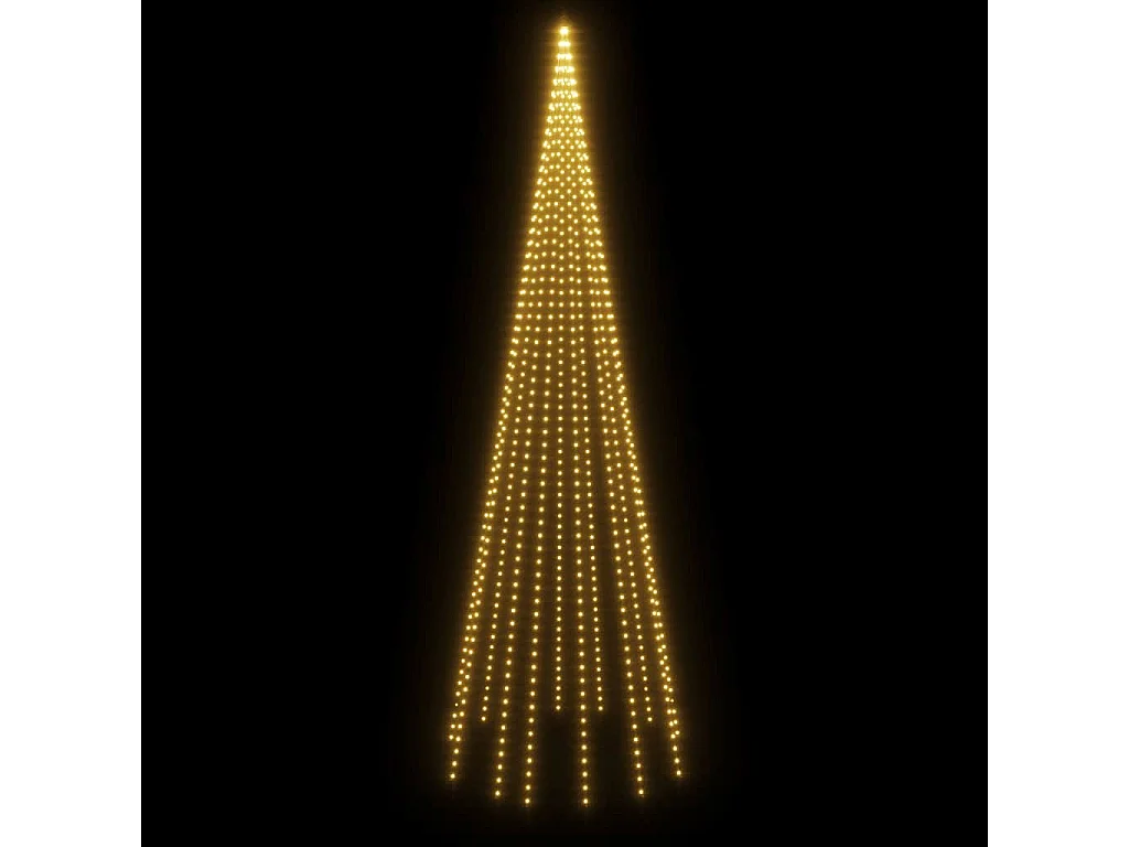 Árvore de Natal mastro de bandeira 732 LEDs 500cm branco quente