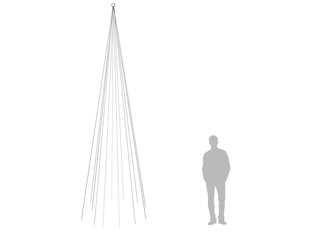 Árvore de Natal mastro de bandeira 732 LEDs 500cm branco quente