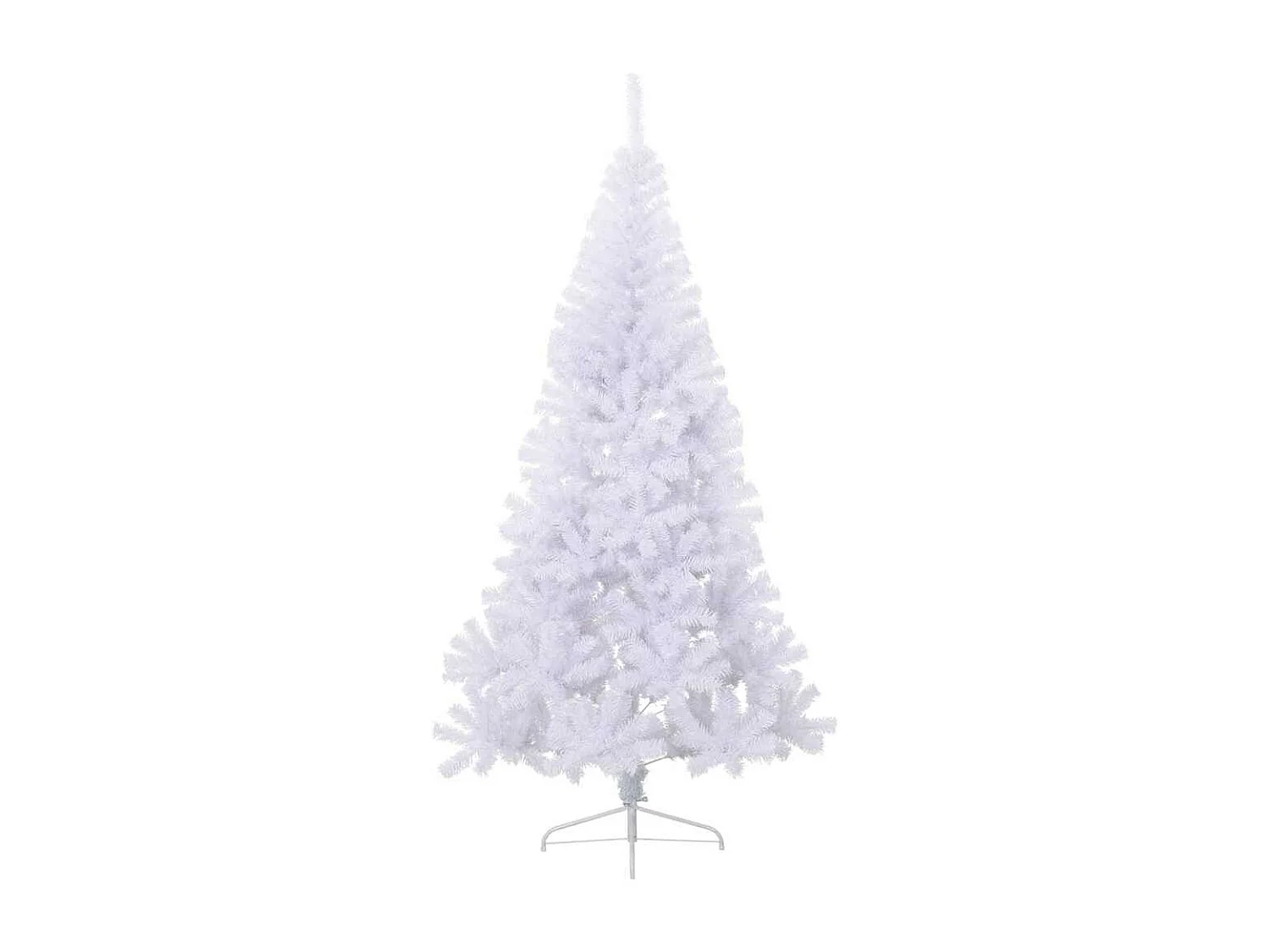 Sapin de Noël artificiel moitié avec support blanc 180 cm PVC