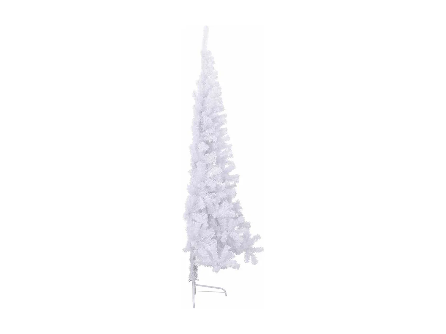 Sapin de Noël artificiel moitié avec support blanc 180 cm PVC