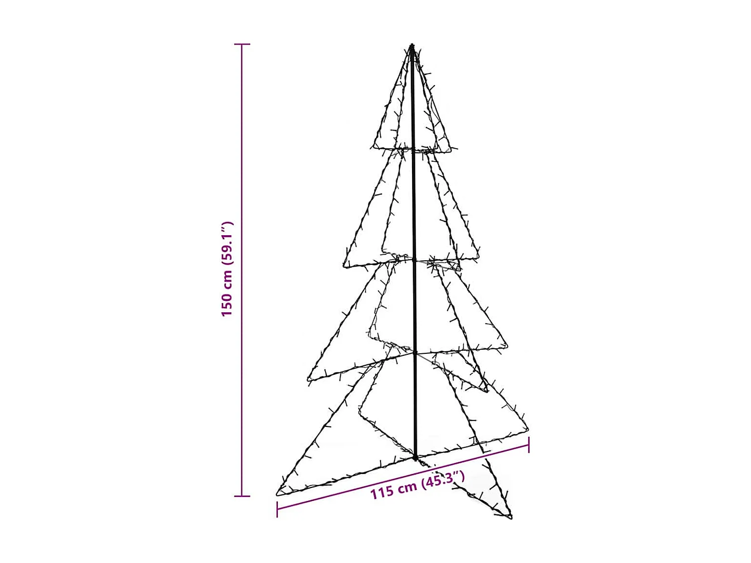 Weihnachtsbaum in Kegelform 240 LEDs Indoor Outdoor 115x150 cm