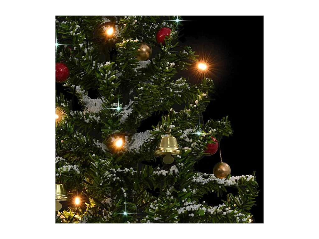Arbre de Noël neigeux avec base de parapluie Vert 75 cm