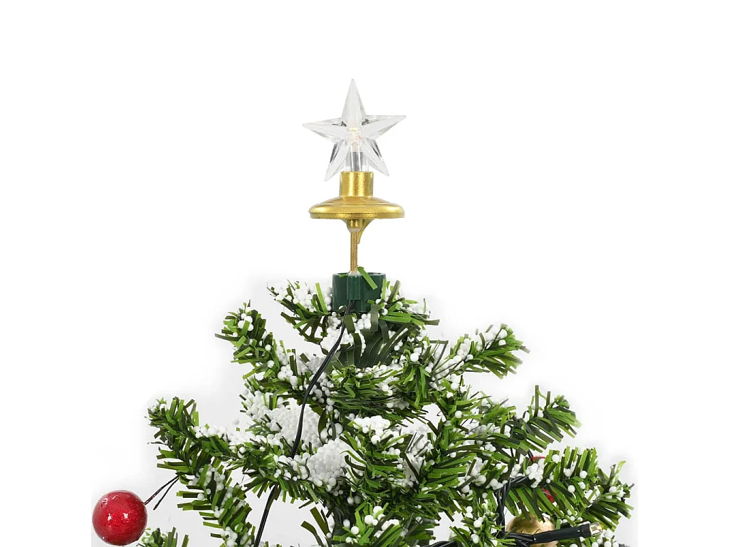 Arbre de Noël neigeux avec base de parapluie Vert 75 cm