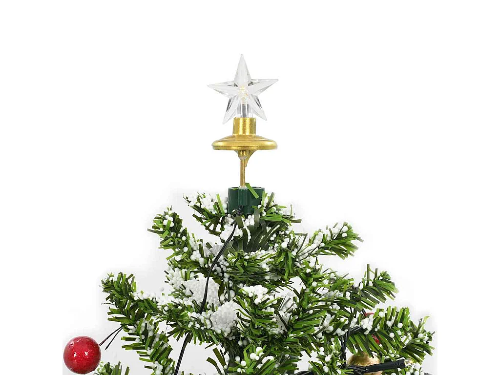 Arbre de Noël neigeux avec base de parapluie Vert 75 cm