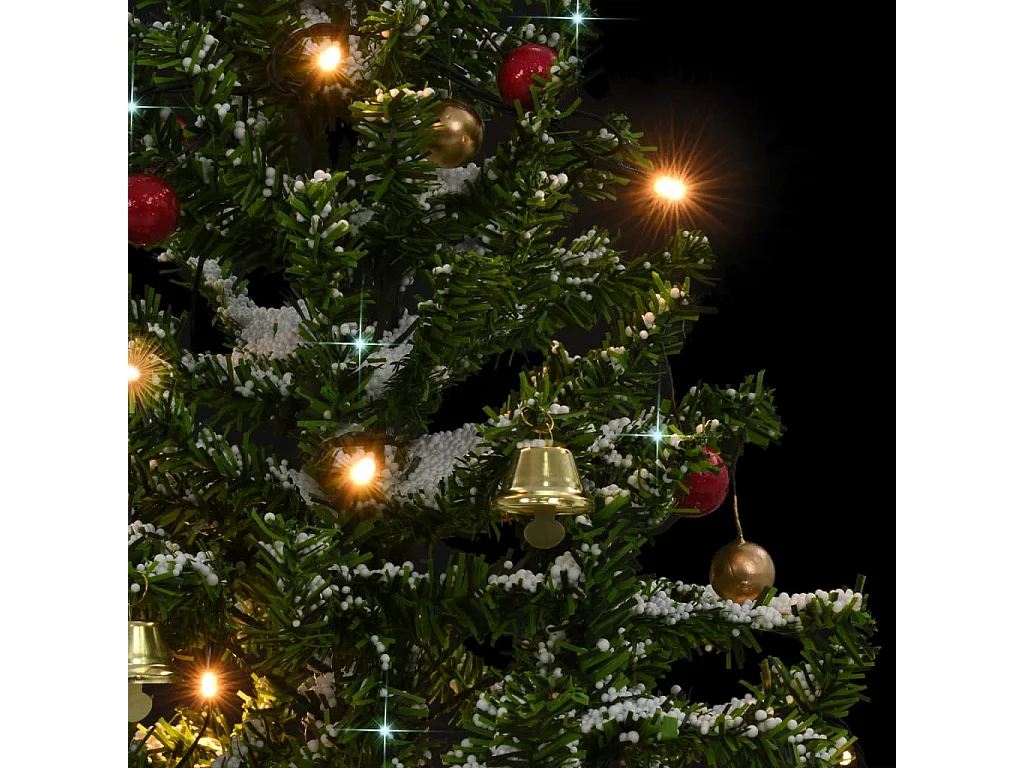 Arbre de Noël neigeux avec base de parapluie Vert 75 cm