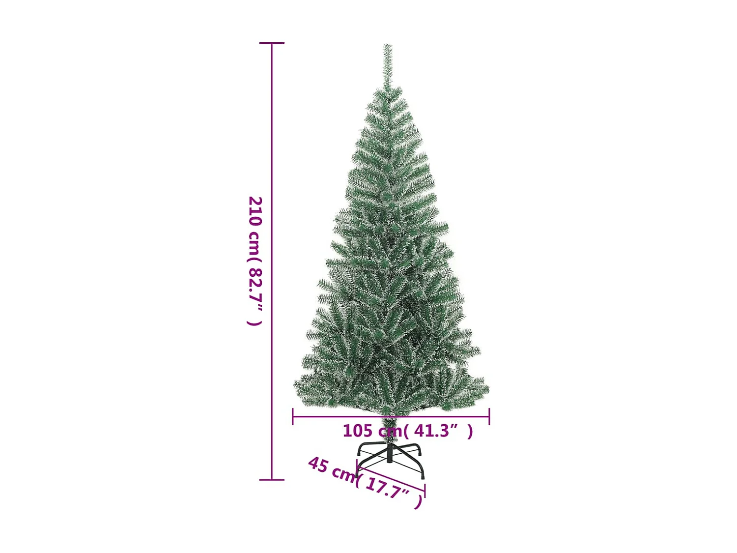 Künstlicher Weihnachtsbaum Beschneit Grün 210 cm