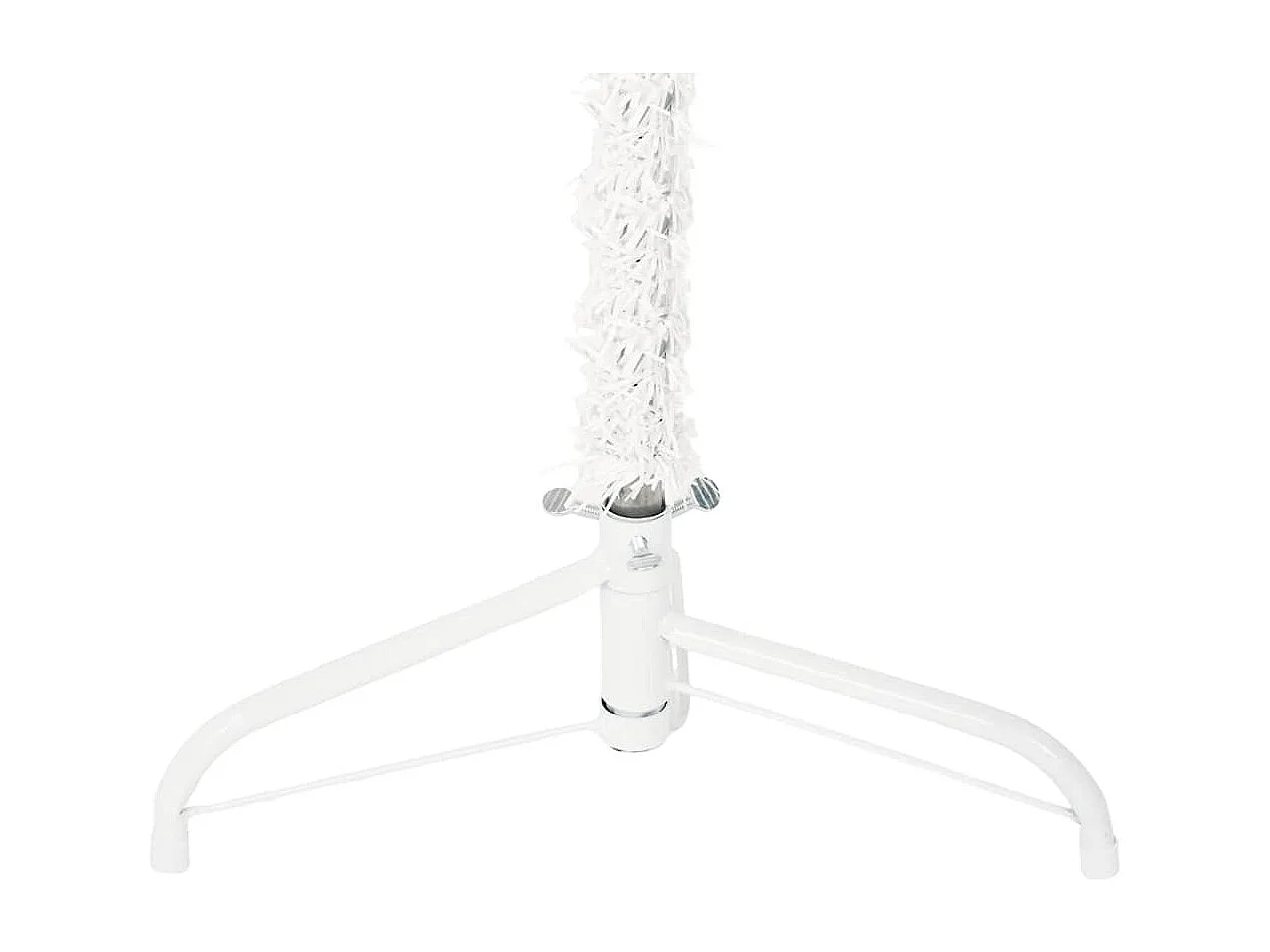 Demi sapin de Noël artificiel mince avec support Blanc 120 cm