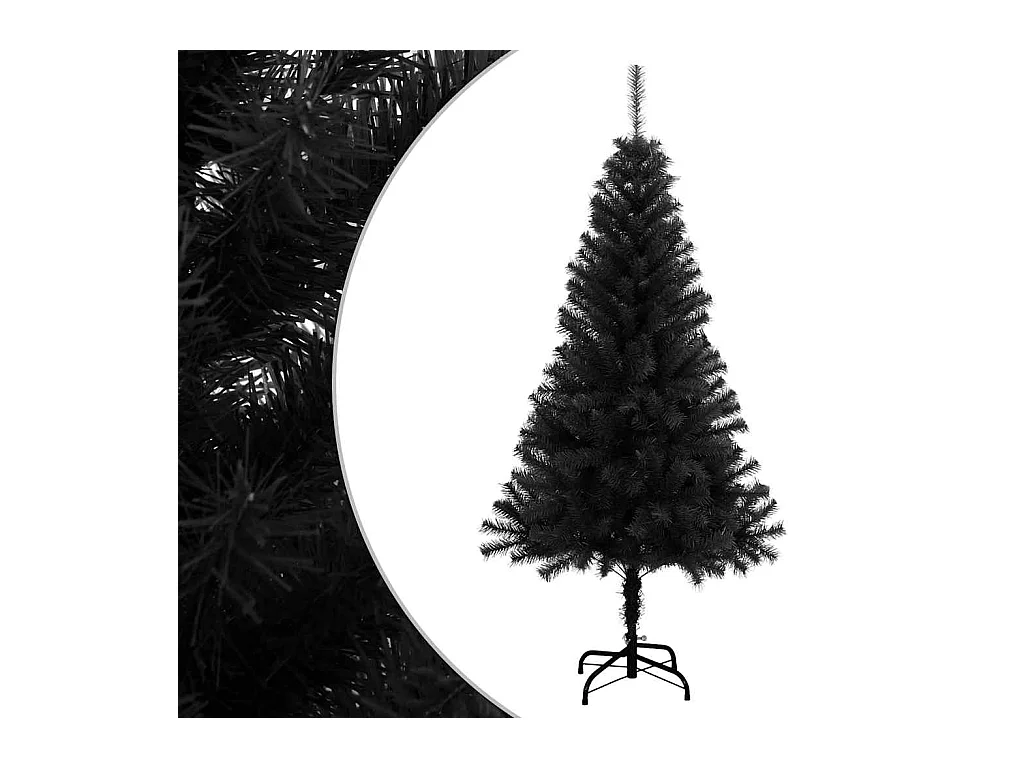 Sapin de Noël artificiel avec support noir 120 cm PVC