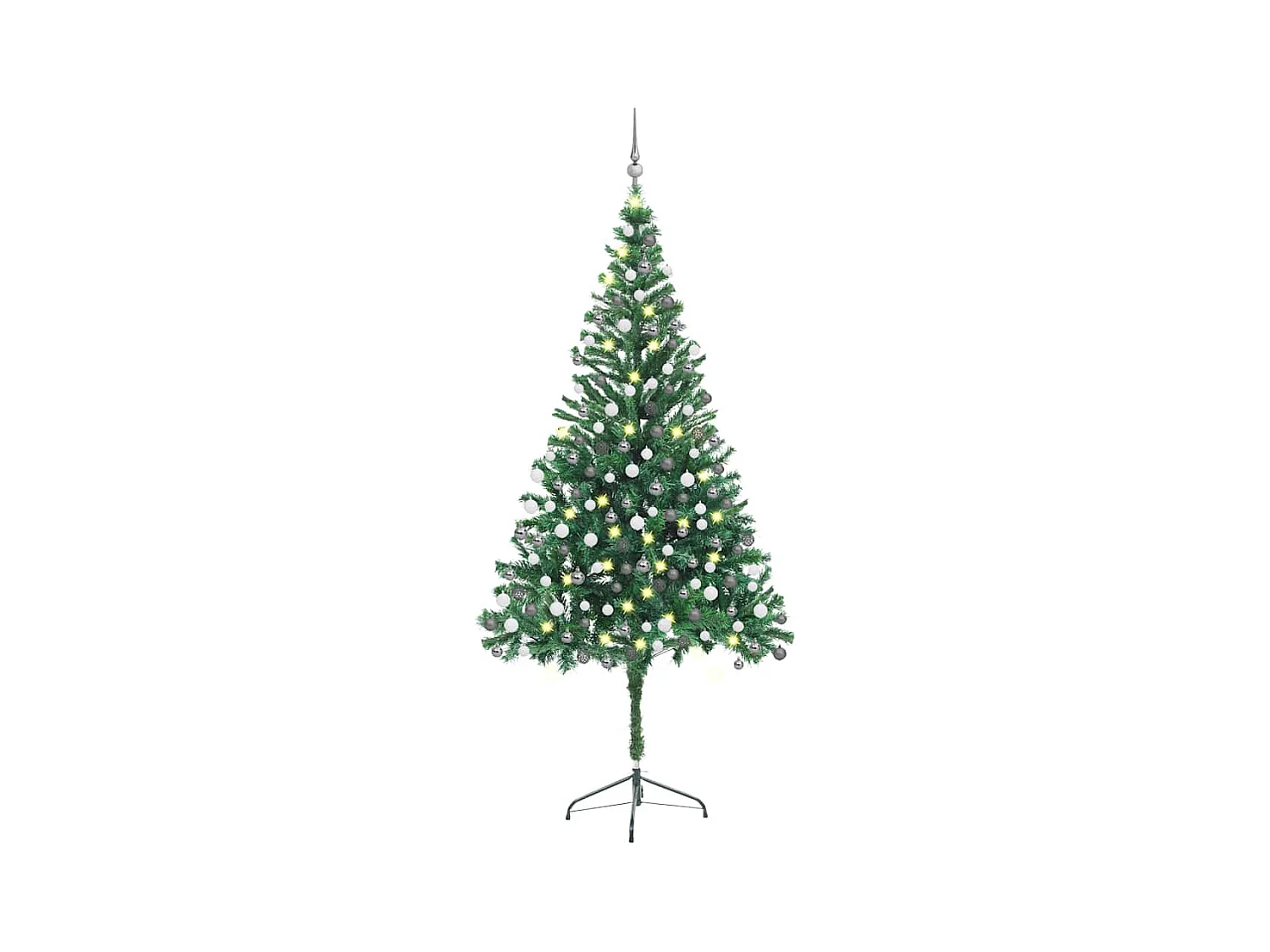 Arbre de Noël artificiel pré-éclairé/boules 210 cm 910 branches