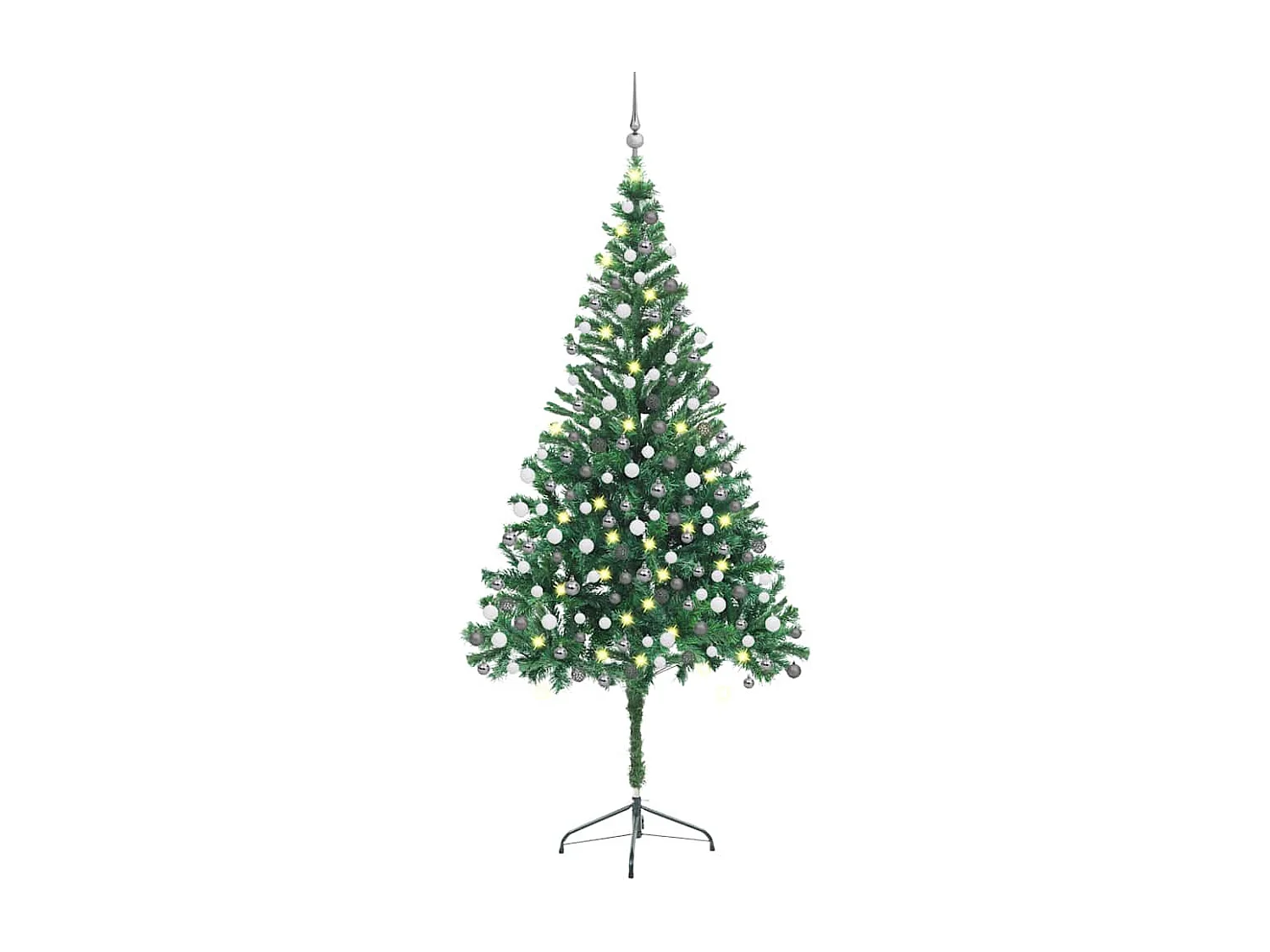 Árvore de Natal artificial pré-iluminada c/ bolas 910 ramos