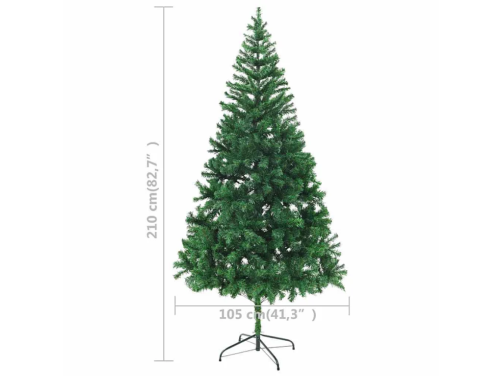 Árbol de Navidad artificial con luces y bolas 910 ramas 210 cm