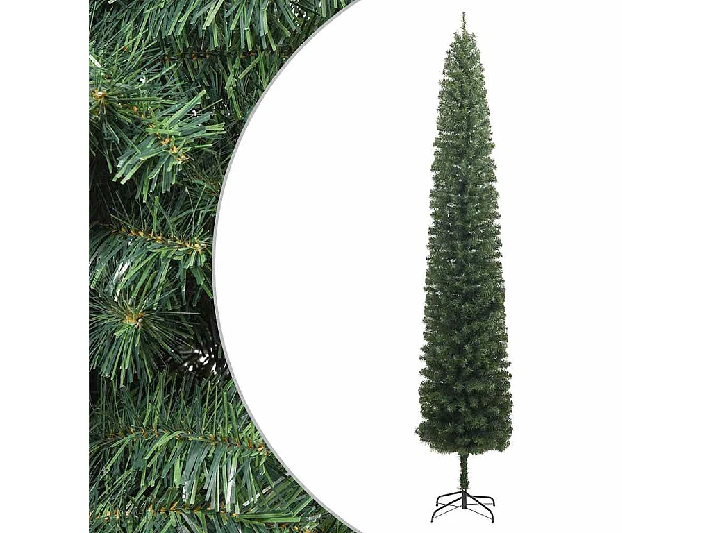 Sapin de Noël mince avec support 210 cm PVC