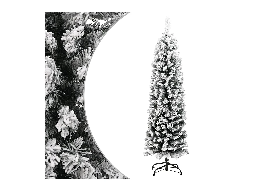 Kunstkerstboom met sneeuw smal 120 cm PVC groen