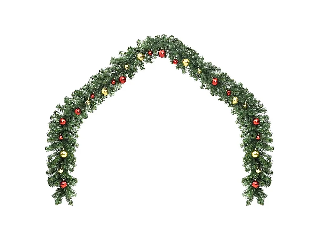 Guirlande de Noël décorée avec boules et lumières LED 20 m