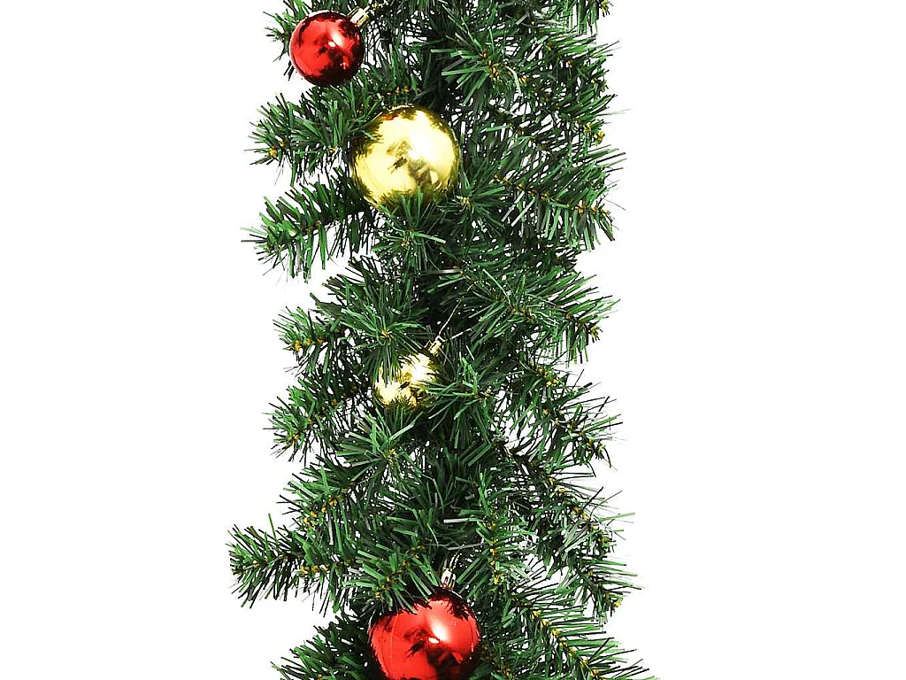 Guirlande de Noël décorée avec boules et lumières LED 20 m