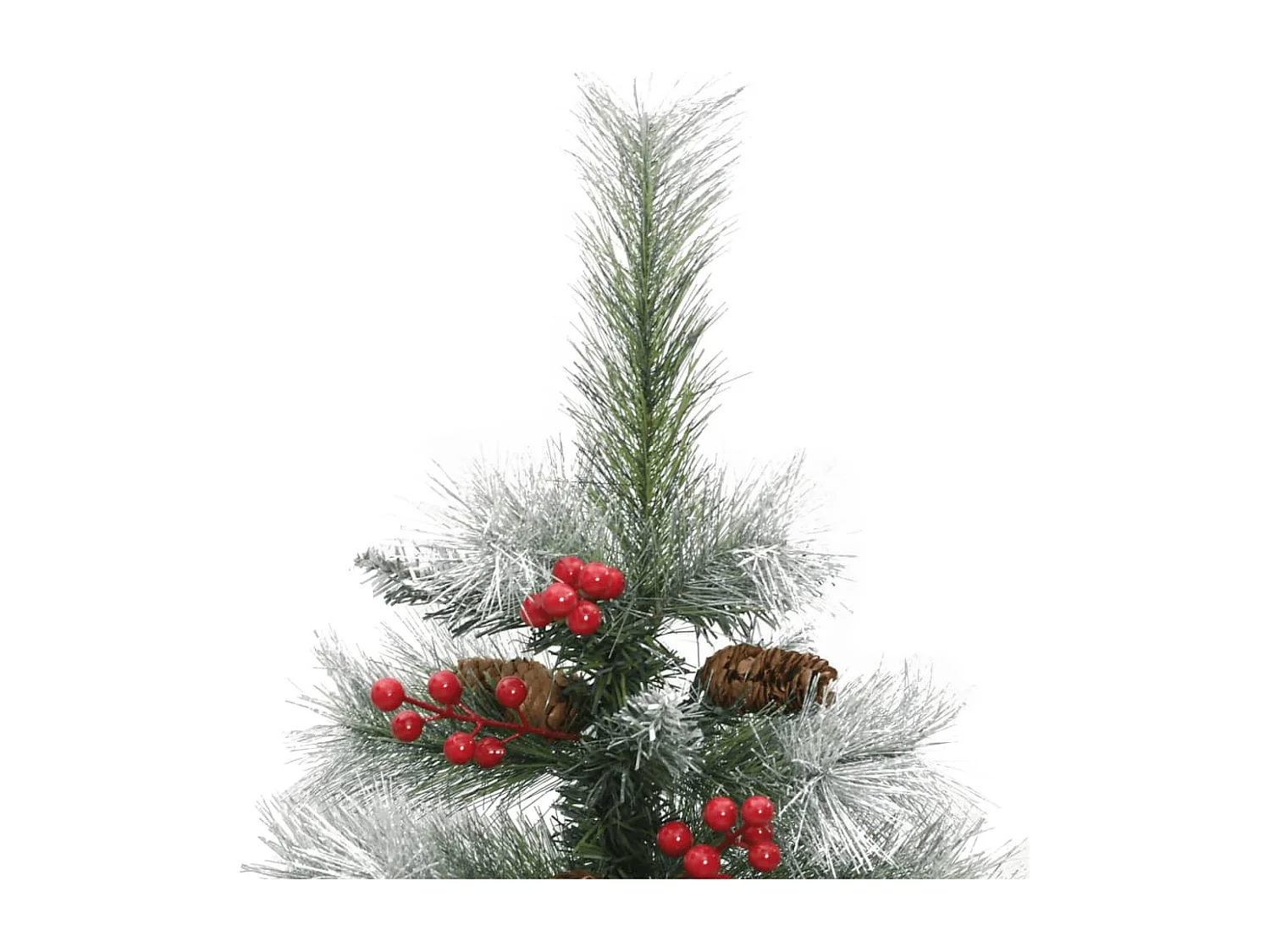 Albero Natale Artificiale Incernierato con Pigne e Bacche 150cm