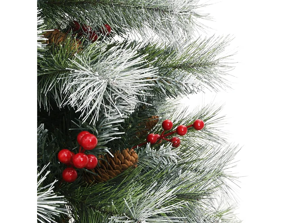 Albero Natale Artificiale Incernierato con Pigne e Bacche 150cm