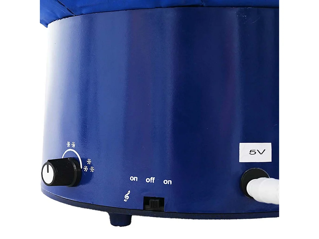 Albero di Natale con Nevicata e Base ad Ombrello Blu 75 cm PVC