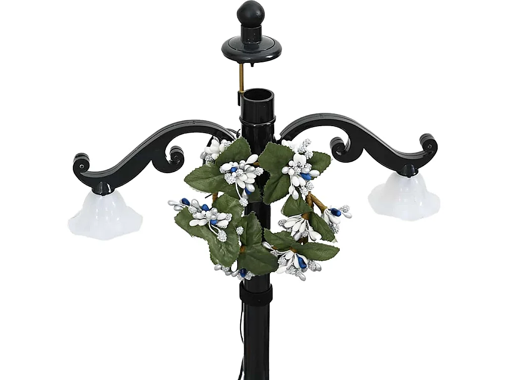 Arbre de Noël neigeux avec base de parapluie Bleu 75 cm PVC