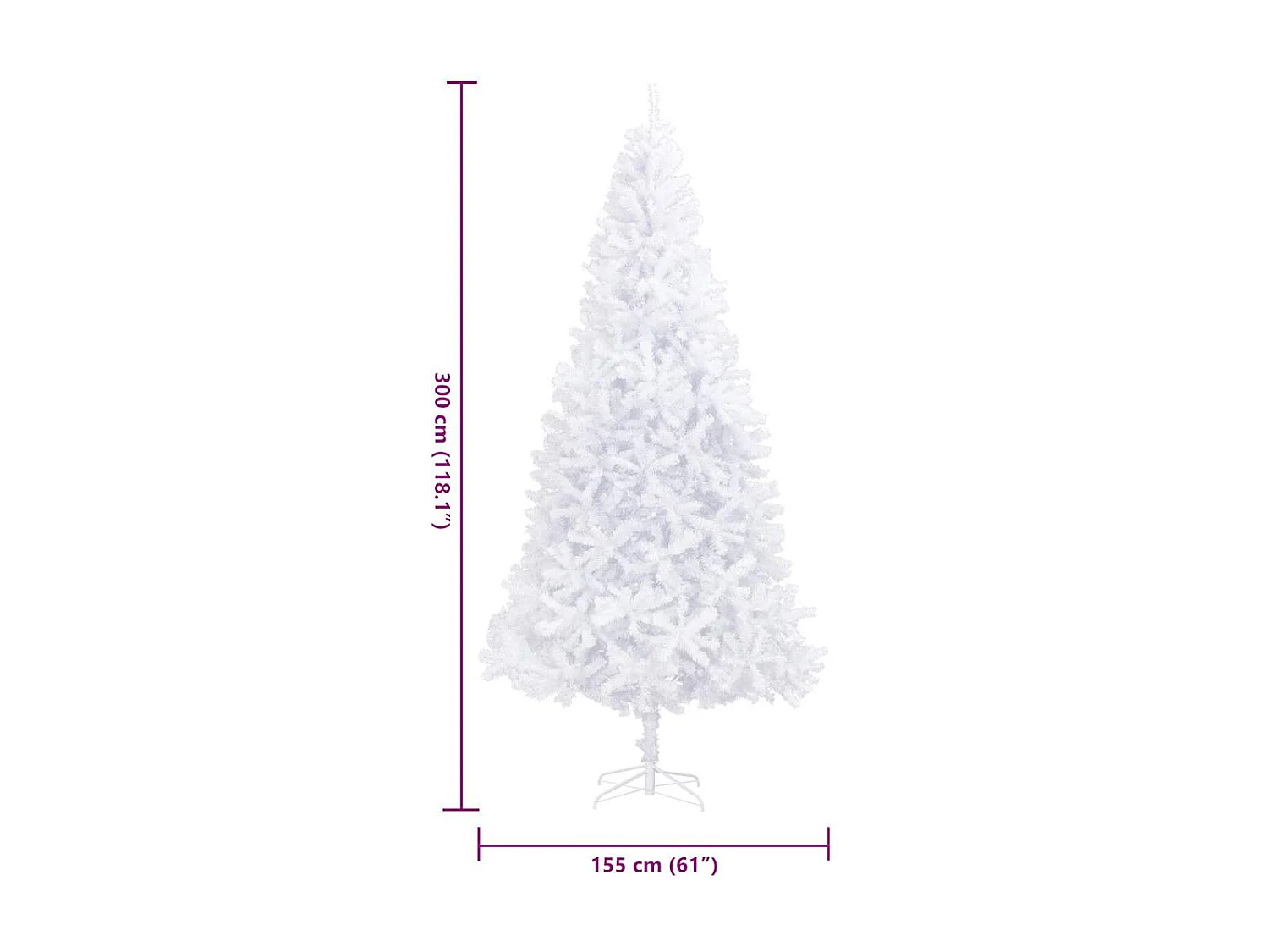 Árvore de natal artificial 300 cm branco