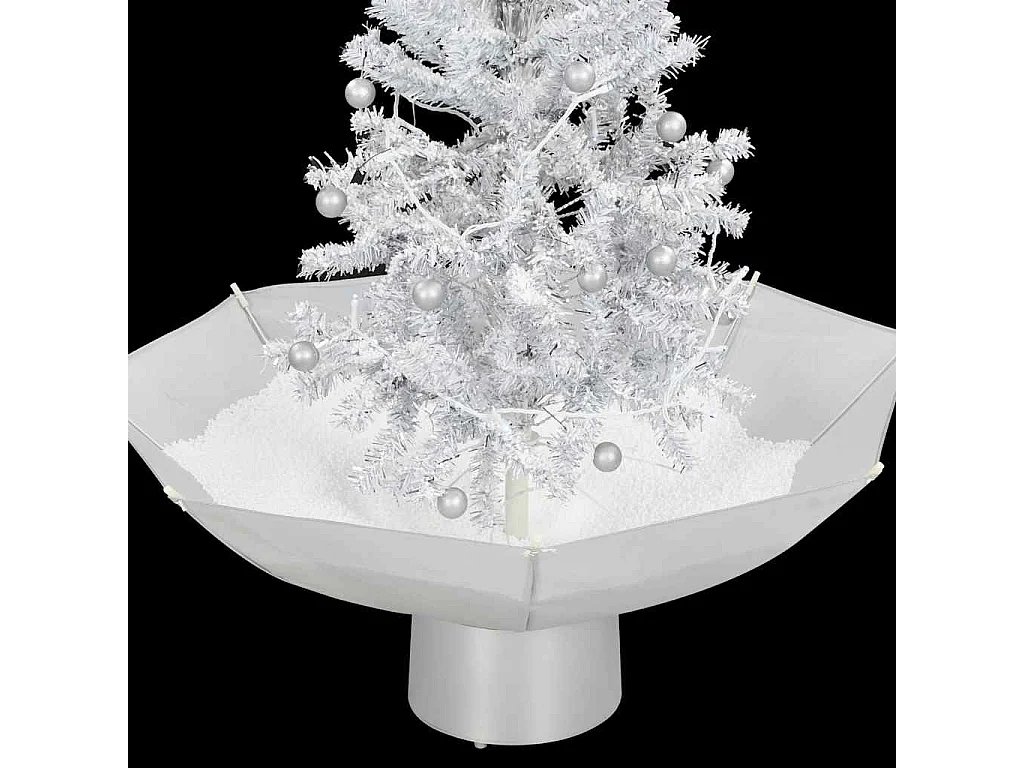 Arbre de Noël neigeux avec base de parapluie Blanc 75 cm