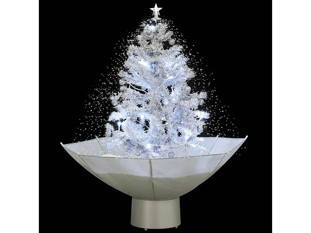 Schneiender Weihnachtsbaum mit Schirmfuß Weiß 75 cm