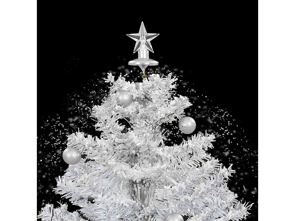 Schneiender Weihnachtsbaum mit Schirmfuß Weiß 75 cm