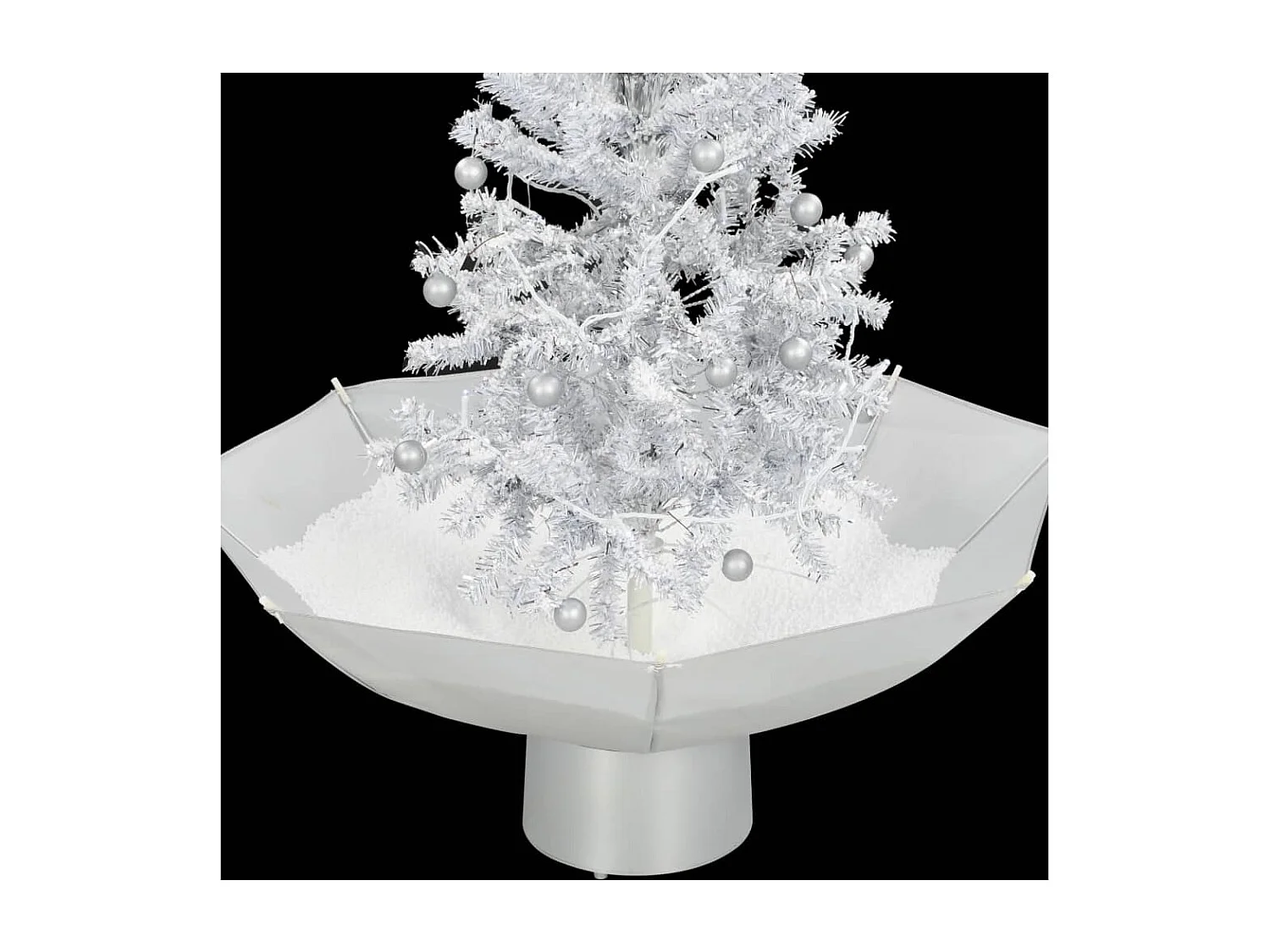 Schneiender Weihnachtsbaum mit Schirmfuß Weiß 75 cm